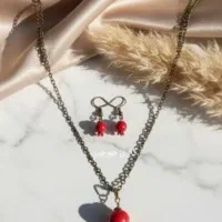 گردنبندگوشواره ست انار ارسال رایگان در کمترین زمان|بدلیجات|بروجرد, |دیوار