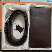 ست چرم کیف و کمربند