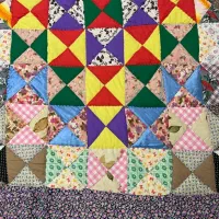 لحاف دونفره انتیک دست دوز چهل تیکه