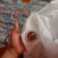 پرده حریر ساده دوخت شده پانچ مرتب به متراژ ۱۶متر