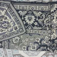 روفرشی 12متری بدون زدگی زمینه رو کرم یک رو سرمه ای