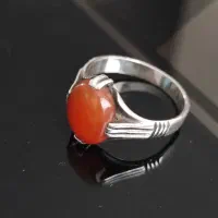 انشگتر نقره چهار چنگ عقیق یمنی