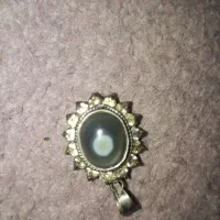 پلاک بابا قوری چشم زخم نقره قدیمی ویاقوت آبی نقره