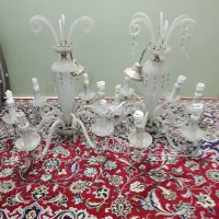 لوستر قدیمی  6 شاخه کریستال اویزدار