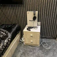 تخت و پاتختی تک نفره همراه خوشخواب تمام ام دی اف|تخت و سرویس خواب|رشت, شالکو|دیوار