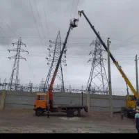 جرثقیل۷تن خاور و نیسان  اسکلت وسبدبالابر۳۱متر