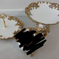 دو تیکه پذیرایی سفید طلایی