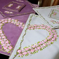 سرمه دوزی جواهر دوزی روبان دوزی|پرده، رانر، رومیزی|مشهد, فارغ التحصیلان|دیوار