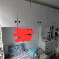 تخت و کمد فروش بعلت جابجایی|تخت و سرویس خواب|فومن, |دیوار