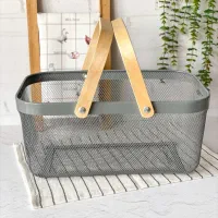 سبد فلزی وارداتی دسته بامبو|آبچکان و نظمدهنده ظروف|دزفول, |دیوار