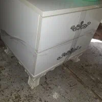 تخت دونفره سفید رنگ در حد نو|تخت و سرویس خواب|آستانه اشرفیه, |دیوار