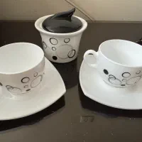 فنجان و نعلبکی و قندان لومینارک اصلی