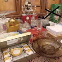 ظروف پذیرایی.کریستال.حراج.قیمت مناسب.جهیزیه