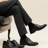 کفش رسمی بندی مردانه مدل sahand-مشکی