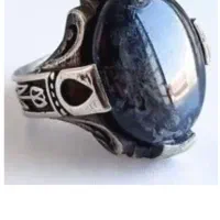 انگشتر عقیق شجر سیاه رکاب گل لاله