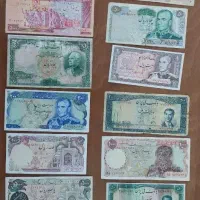 14 عدد اسکناس کمیاب قدیمی از 30 هزار تومن تا 2500.