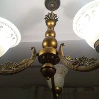 لوستر شاخه برنجی سرامیک سیلور وطلایی|لوستر و چراغ آویز|قدس, شهرقدس|دیوار