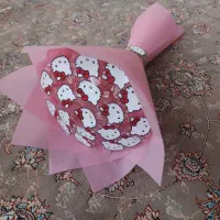 دسته گل روبانی و بوکت و پیپ پاککن
