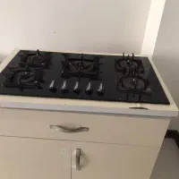 گاز ۵ شعله صفحه شیشه با کاببن
