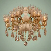 لوستر ۱۰ شاخه ۲۰ شعله سرامیکی خطی با برنز با ضمانت