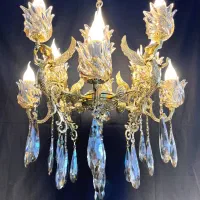 تولیدی لوستر رستمی .لوستر۱۲شاخه ۲۴ شعله برنز پرکار|لوستر و چراغ آویز|نظرآباد, نظرآباد|دیوار