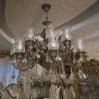 دوعدد لوستر ویک عدد استند برنجی