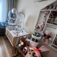 تخت گواره شو کنار مادر چوبی باآویز نو|تخت و صندلی بچه|تهران, خانی آباد نو شمالی|دیوار