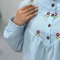 مانتو لنین گلدوزی سایز بزرگ