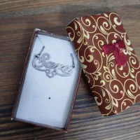 گردنبند اسم دلخواه لاتین رنگ ثابت فقط نقره ای|بدلیجات|مشهد, صیاد شیرازی|دیوار
