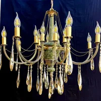 لوستر نئوکلاسیک سنگی ۸شاخه ۱۶شعله برنجی
