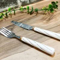 چاقو کارد و چنگال سرامیکی پذیرایی یونیک خط طلا|ظروف سرو و پذیرایی|کرمانشاه, |دیوار