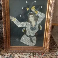 دو عدد تابلو پولک دوزی و تابلو کوبلن دوزی چوبی