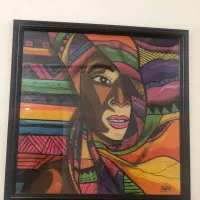 زن سیاه پوست تابلو نقاشی پاستل