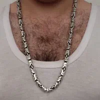 زنجیر گردنی کرال نقره درشت کلکسیونی