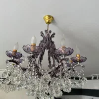 لوستر کریستال بنفش|لوستر و چراغ آویز|اصفهان, جاوان|دیوار