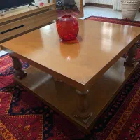 میز وسط چوبی با دو عدد میز عسلی کاملا نو