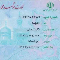 کارت ملی بنام مجتبی عجم گمشده