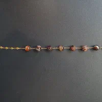 دستبند سنگ طبیعی فیروزه و عقیق و استیل رنگ ثابت|جواهرات|مشهد, کوه سنگی|دیوار
