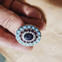 انگشتر مخراج کاری یاقوت کبود