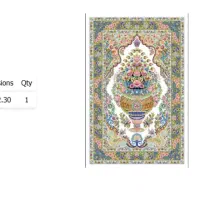 کد ۱۶۰۰۷۱ ،ابریشم دستکار زمینه کرم|فرش|تبریز, |دیوار