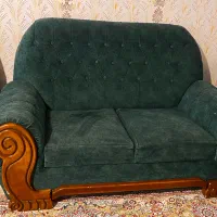 مبل۷نفره مخمل سبز محکم وباکیفیت سالها استفاده کن|مبلمان خانگی و میز عسلی|نیشابور, شهرک جانبازان|دیوار