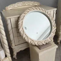 سرویس خواب نوزاد چوب گردو فرانسوی سفید کامل با تشک