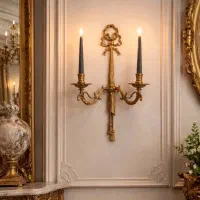 اپلیک شمعدان دیوارکوب آنتیک پتینه