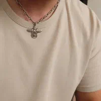 گردنبند نقره و پلاک نقره