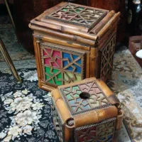 ست جا دستمال و سطل چوبی|صنایع دستی و سایر لوازم تزئینی|شیراز, دارالرحمه|دیوار