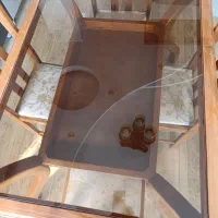 میز نهارخوری دو طبقه چهار نفره چوبی