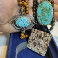 حراج۲سنگ فیروزه نیشابور۶سانت قابنقره.۱شجر.۲جاجواهر|کلکسیون اشیاء عتیقه|نکا, |دیوار