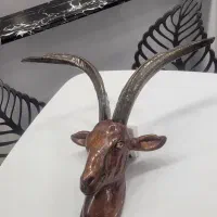 مجسمه چوبی با شاخ طبیعی|مجسمه، تندیس، ماکت|تهران, بازار|دیوار