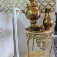 میز تلفن برنز و سماور برنجی