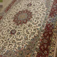 دو تخته فرش دستباف کاشان زمینه روشن